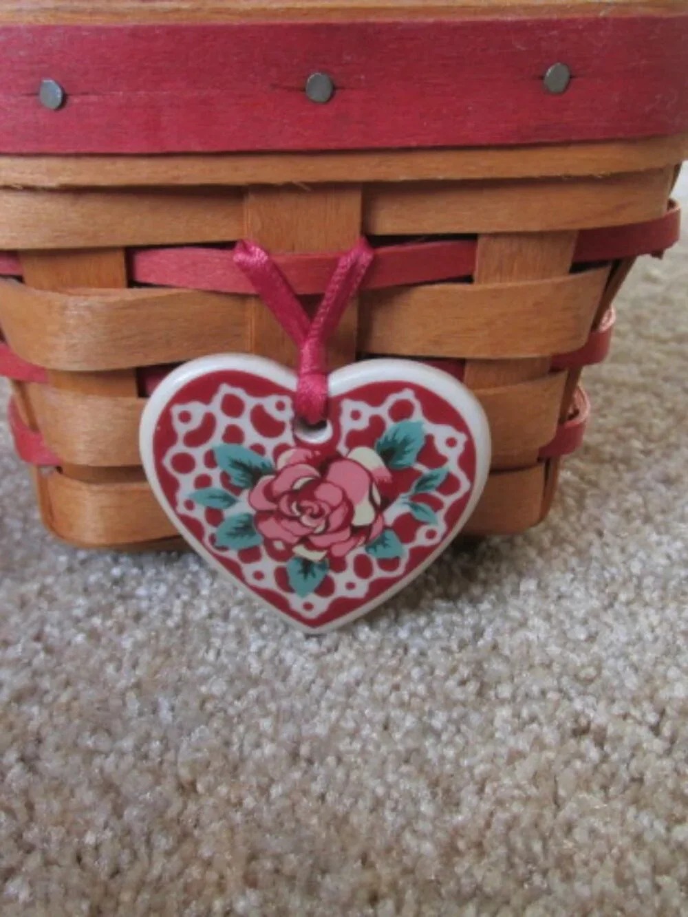 Longaberger 1995 Sweet Sentiment basket set plus extras